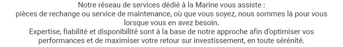 Services pour la maintenance et pièces de la marine marchande